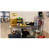 Image 2 : SHIPPING AND RECEIVING STATION WITH CONTENTS- TABLES, PACKAGING TAPE, LABELS, PACKAGING ITEMS & MORE