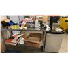 Image 4 : SHIPPING AND RECEIVING STATION WITH CONTENTS- TABLES, PACKAGING TAPE, LABELS, PACKAGING ITEMS & MORE