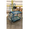 Image 1 : BLUE METAL 2 TIER MOBILE CART WITH LADDER