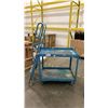 Image 2 : BLUE METAL 2 TIER MOBILE CART WITH LADDER
