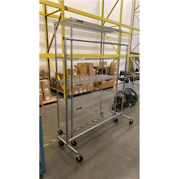 5 TIER MOBILE RACK WITH MOBILE COAT RACK