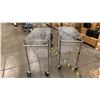 Image 3 : PAIR OF 3 TIER METAL MOBILE CARTS