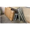 Image 1 : STAINLESS STEEL PREP TABLE TOPS, LEGS & METAL RACKING PARTS WITH WOOD SHELVES