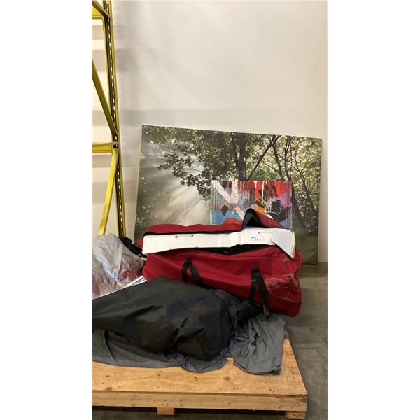 GROW TENT PARTS, CHRISTMAS TREE & ARTWORK