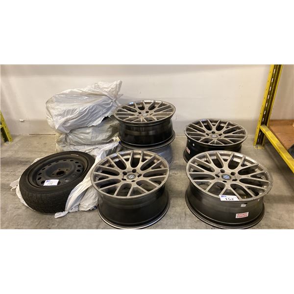 5 BEYERN VEHICLE RIMS & SET OF 16" WINTER TIRES