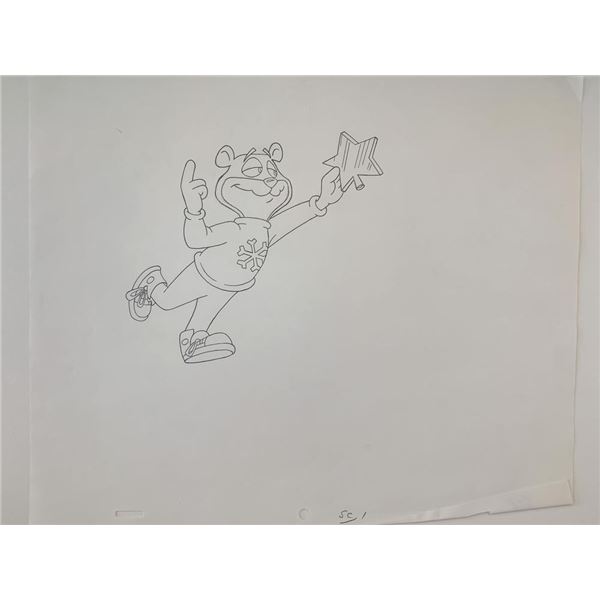 Super Sugar Crisp cereal bear original ad sketch designed by Robert "Bob" Irwin