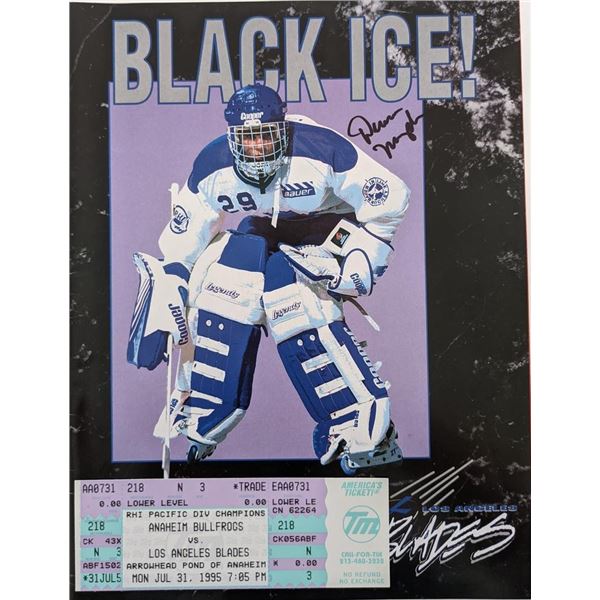Black Ice Roller Hockey Signed Program and Game Ticket - 1995