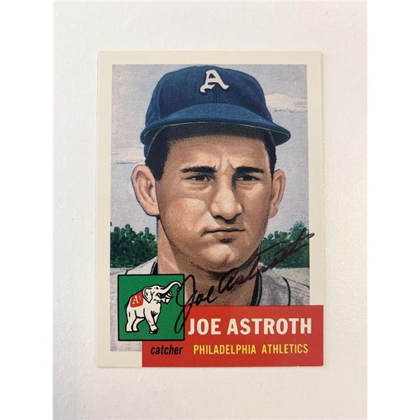 Joe Astroth signed baseball card