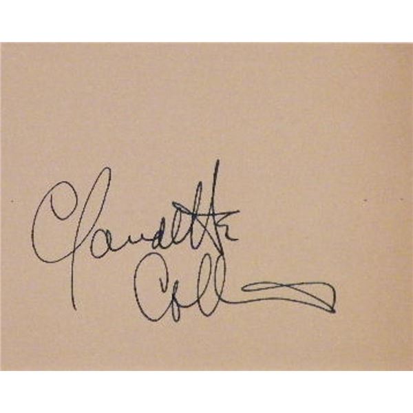 Claudette Colbert signature slip