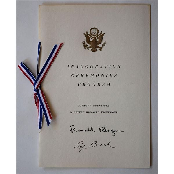 Inauguration Program signed by Ronald Reagan & George Bush.