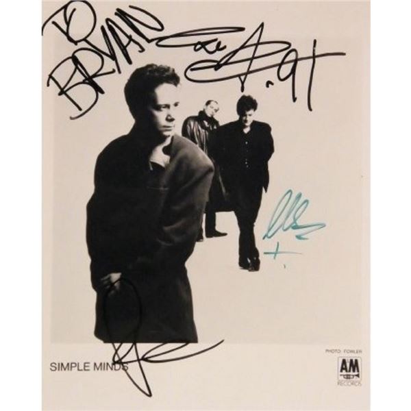 Simple Minds signed promo photo
