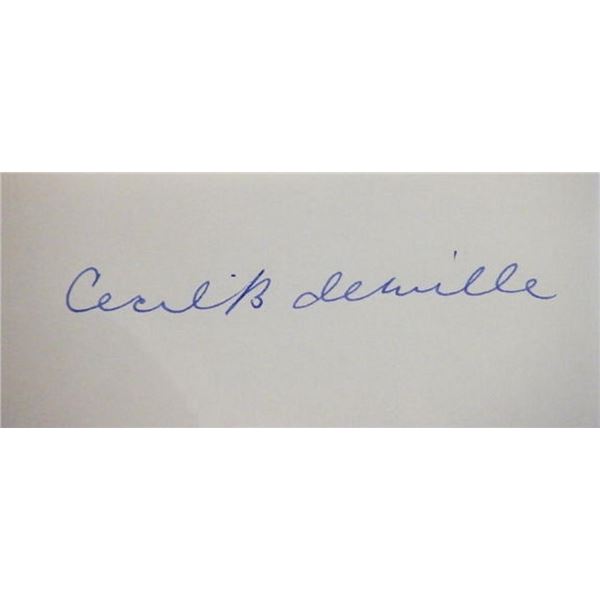 Sunset Blvd Cecil B. DeMille signature slip
