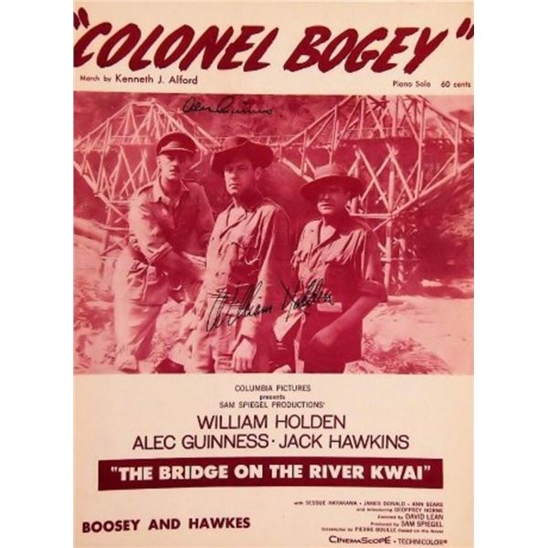 William Holden and Alec Guinness signed sheet music