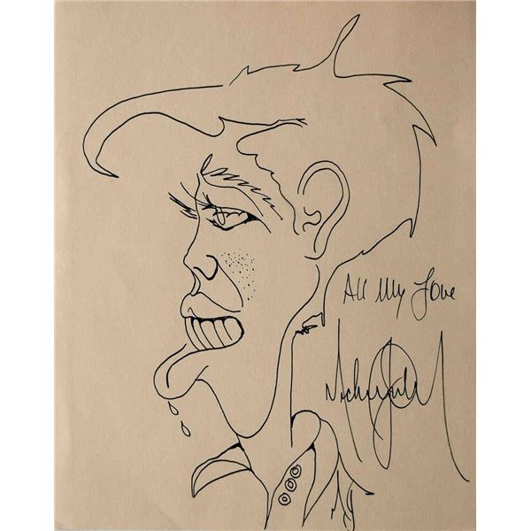 Michael Jackson original hand drawn signed sketch