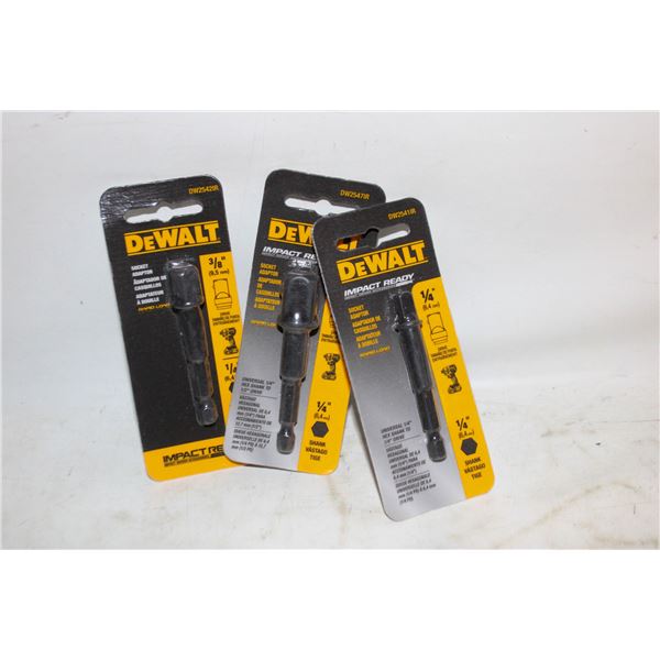 3 PACKS OF DEWALT IMPACT SOCKET ADAPTOR