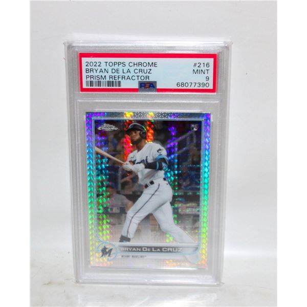 2022 TOPPS CHROME BRYAN DE LA CRUZ PSA GRADED 9