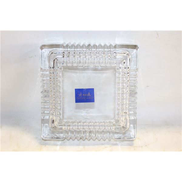SQUARE CRYSTAL GLASS ASHTRAY