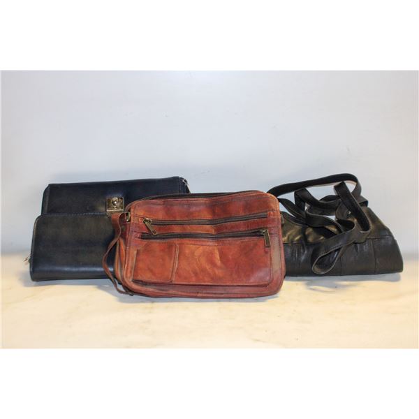 3 NEVER USED GENUINE LEATHER PURSES