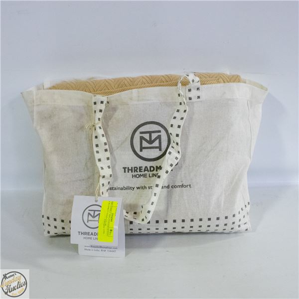 THREADMILL 100% COTTON QUEEN SZ BLANKET SAND COLOR