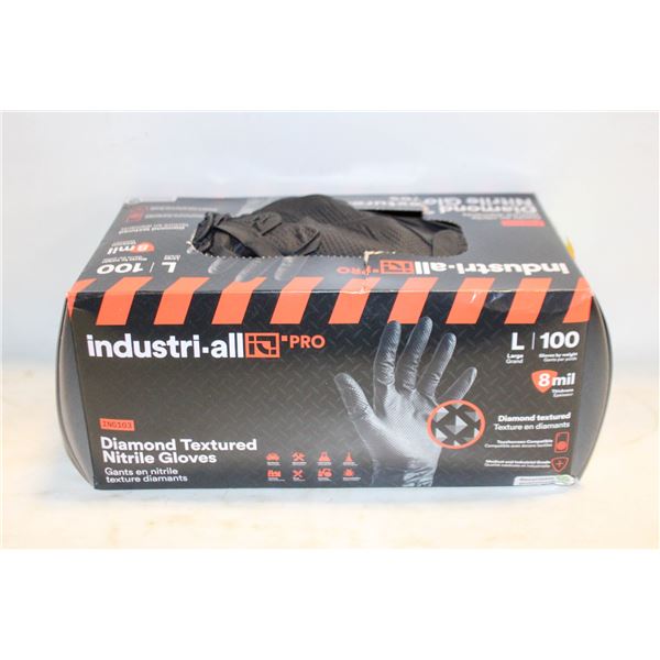 BOX OF INDUSTRIL-ALL PRO LARGE NITRILE GLOVES