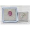 Image 1 : #148- NATURAL RED RUBY 10.70CT /GEEN AMETHYST 2.95