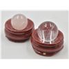 Image 1 : #64-NATURAL ROSE & CLEAR  QUARTZ SPHERE BALL +STAN
