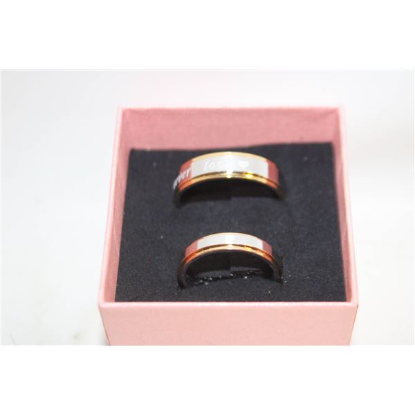 NEW 2PCS FOREVER LOVE  COUPLE BANDS FOR MEN SZ11,