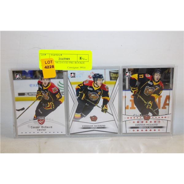 3 CONNOR MCDAVID PRE ROOKIE CARDS
