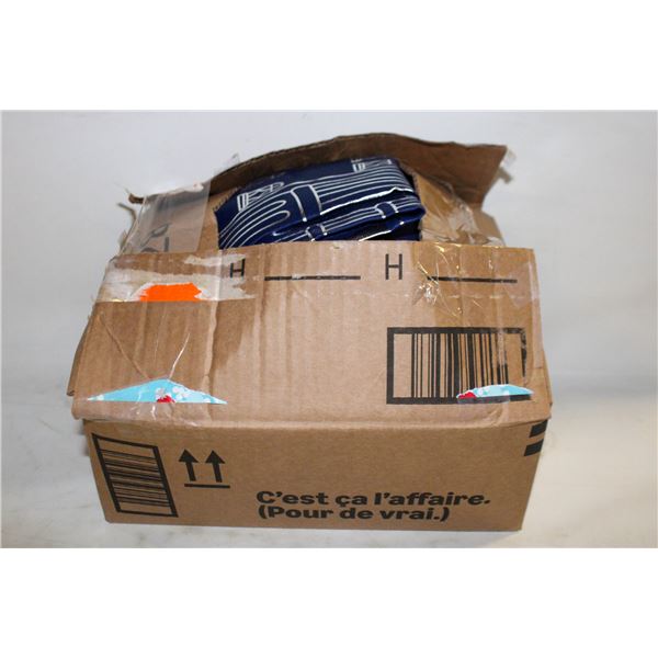 2 SETS OF 7FT BLUE AND SILVER CURTAINS