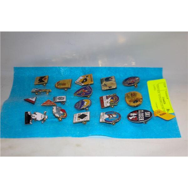 VINTAGE 18 ENAMELLED SKI THEME LAPEL