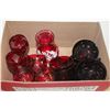 Image 1 : RUBY & CRANBERRY CUT TO CLEAR GLASS