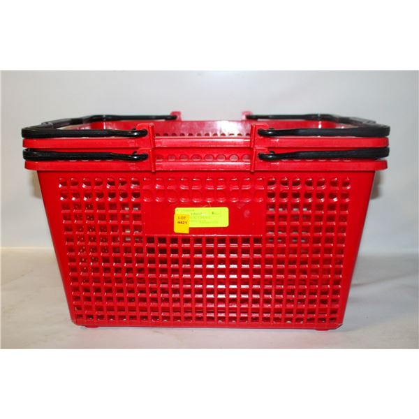 VINTAGE PLASTIC STORAGE BASKET W/HANDLES- (2)