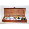 Image 1 : VINTAGE MARBLES IN VINTAGE CEDAR WOOD BOX-ESTATE
