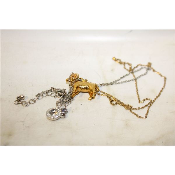 ESTATE RAM & SOLITAIRE HALO NECKLACES TOGETHER
