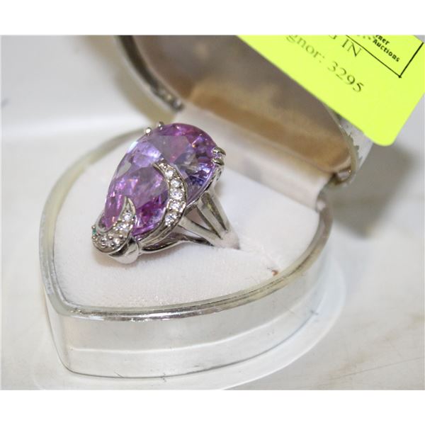 ESTATE LARGE PURPLE RING IN BOX-ESTATE