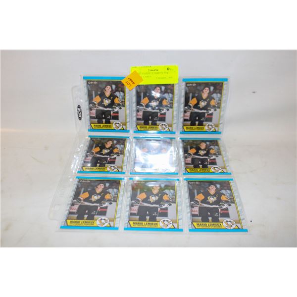 LOT OF 9 MARIO LEMIEUX 5YR HOCKEY CARDS
