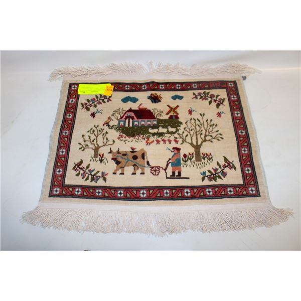 BELGIAN TAPESTRY WITH MEDALLION ATTACHED-ESTATE