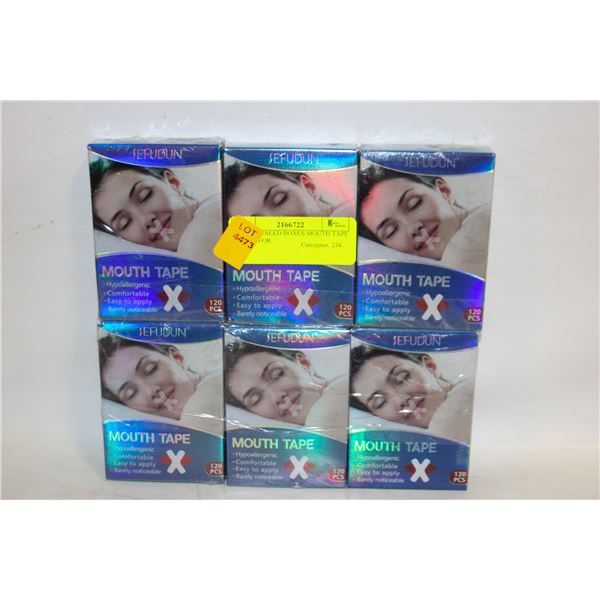 NEW 6 SEALED BOXES MOUTH TAPE STRIPS FOR