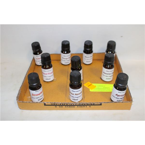 NEW 10 BOTTLES 10ML FRAGRANCE OILS ASSORTED SCENTS
