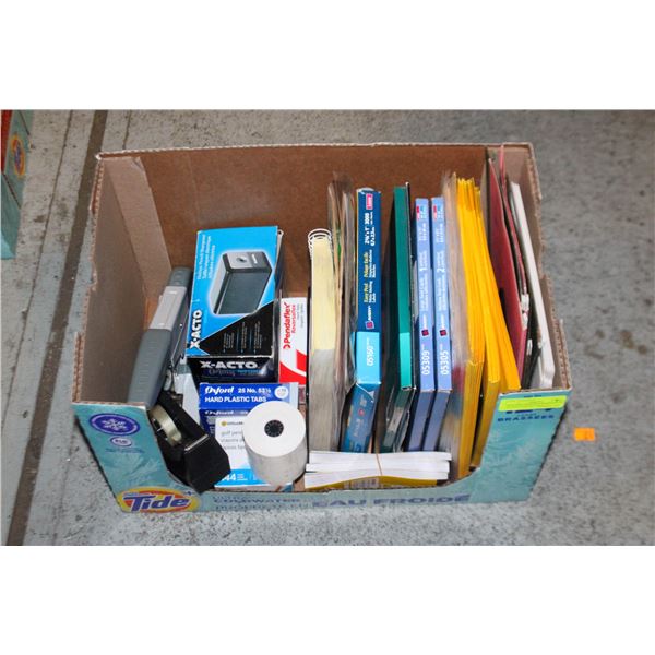BOX NEW AND USED HOME OFFICE READY SUPPLIES ASST