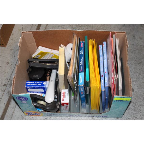 BOX NEW AND USED HOME OFFICE READY SUPPLIES ASST
