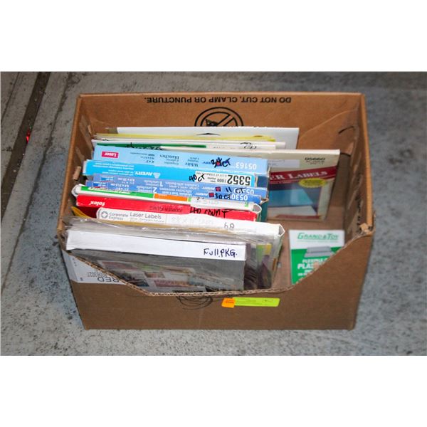 BOX NEW PKG HP 150G PAPER/VARIOUS CT LABELS