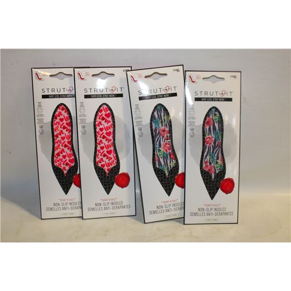 4 BRAND NEW PAIRS OF NON-SLIP INSOLES