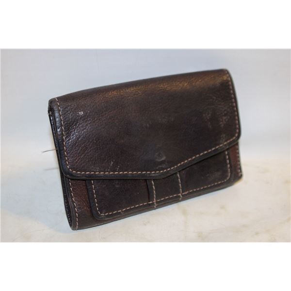 GENUINE LEATHER DARK BROWN FOSSIL