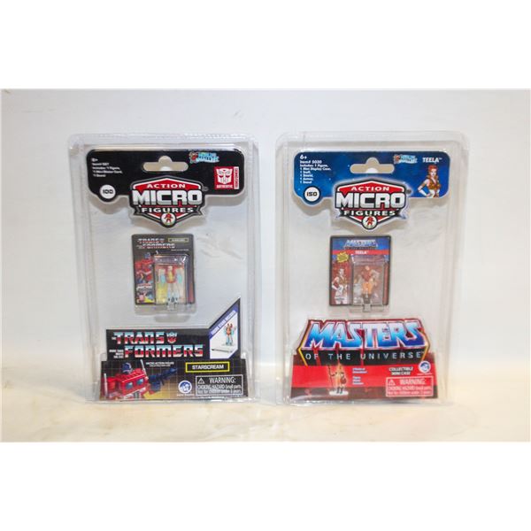 (2) NEW SEALED ACTION MICRO FIGURES IN CLEAR