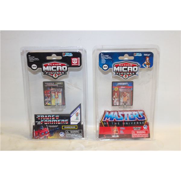 (2) NEW SEALED ACTION MICRO FIGURES IN CLEAR