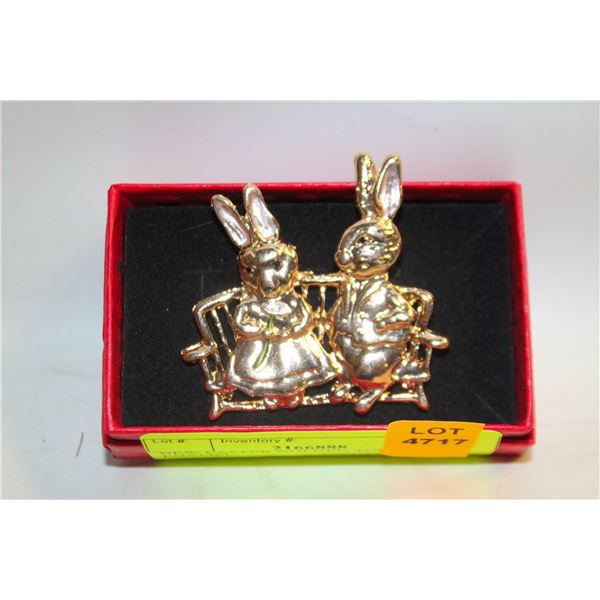 NEW EASTER GOLDEN TONED ENAMEL