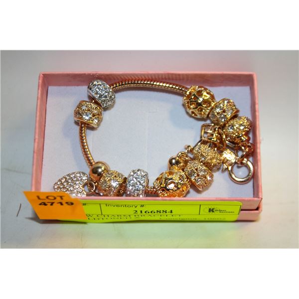NEW CHARM BRACELET GOLDTONED &
