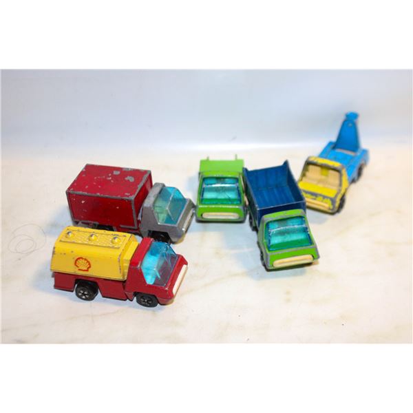 5 VINTAGE PLAYART METAL DIE CAST CARS