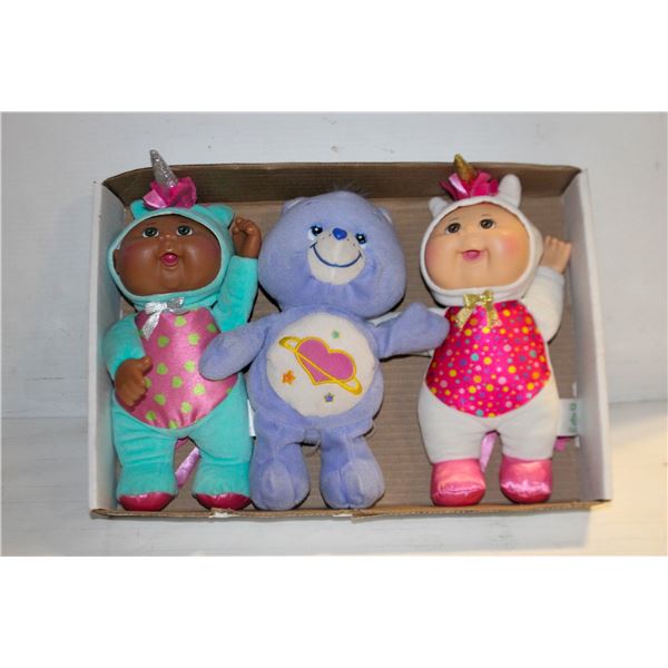 2 CABBAGE PATCH KIDS PLUS CARE BEAR
